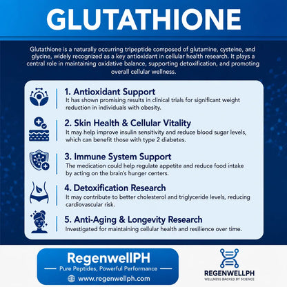 Glutathione Peptide Philippines | Research Grade Laboratory Peptide Regenwell PH