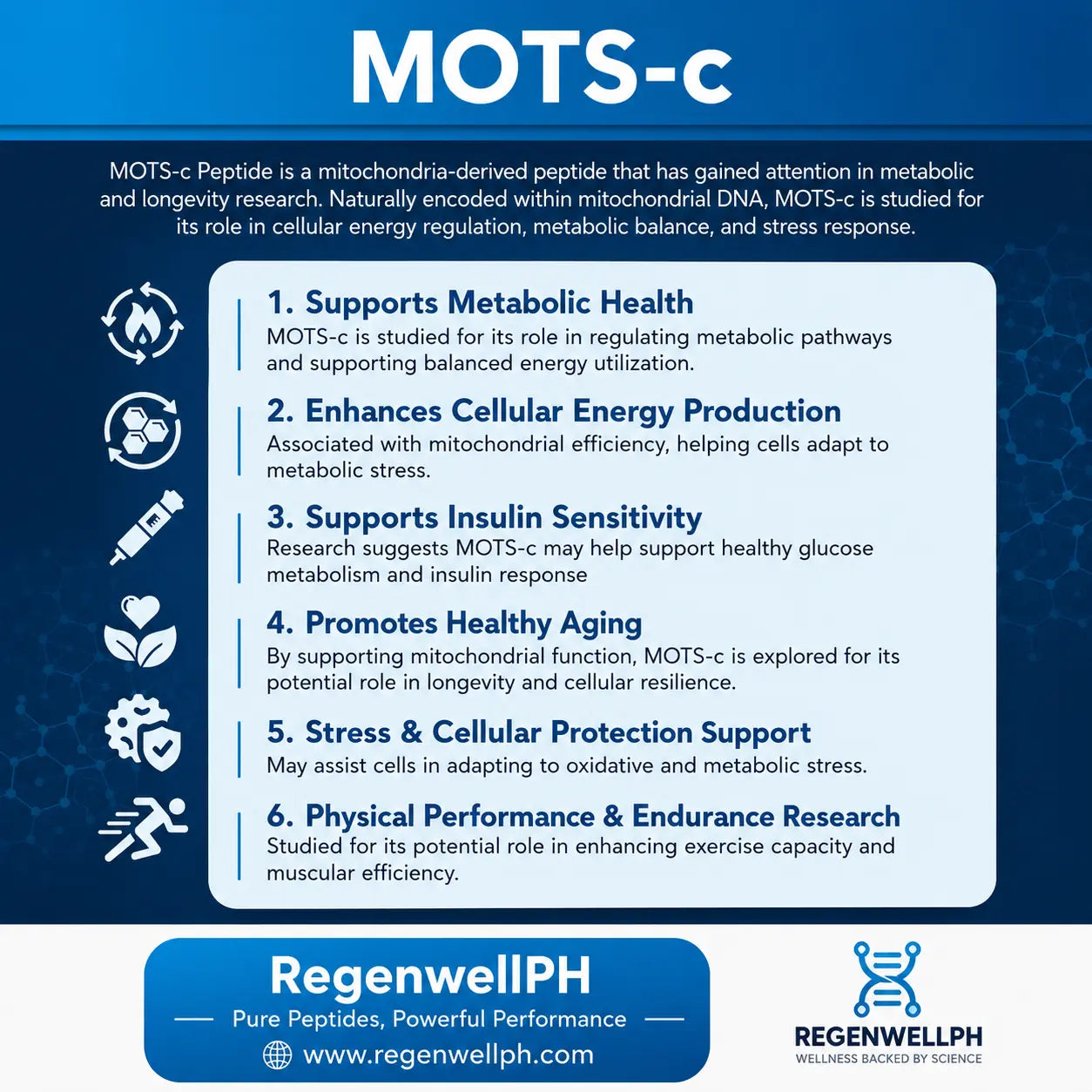 MOTS-C Peptide Philippines | Research Grade Laboratory Peptide Regenwell PH